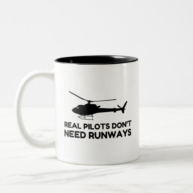 Caneca De Café Em Dois Tons ESTRADAS DO PILOTO DO Helicóptero (Esquerda)