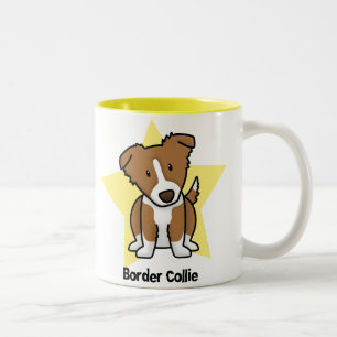 Caneca De Café Em Dois Tons Estrela Brown border collie de Kawaii