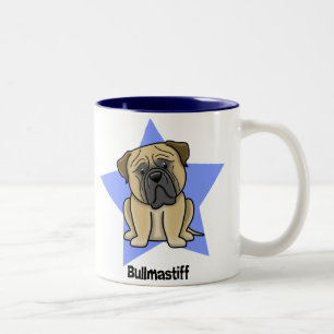 Caneca De Café Em Dois Tons Estrela Bullmastiff de Kawaii