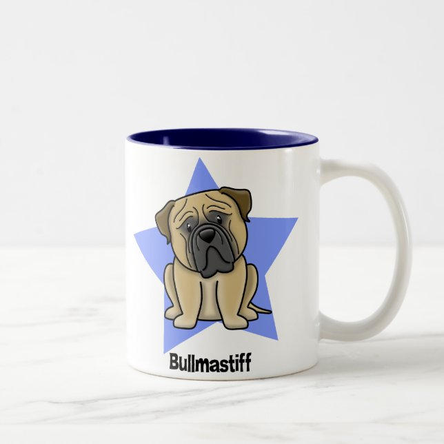 Caneca De Café Em Dois Tons Estrela Bullmastiff de Kawaii (Direita)