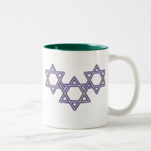 Caneca De Café Em Dois Tons Estrela De David Trio