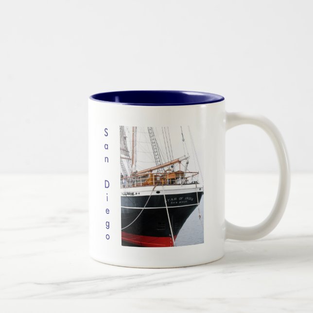 Caneca De Café Em Dois Tons Estrela de India, San Diego, CA (Direita)