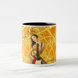 Caneca De Café Em Dois Tons Estrela e GTR1 vermelho