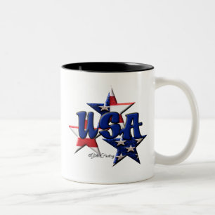 Caneca De Café Em Dois Tons Estrela EUA