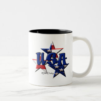 Caneca De Café Em Dois Tons Estrela EUA