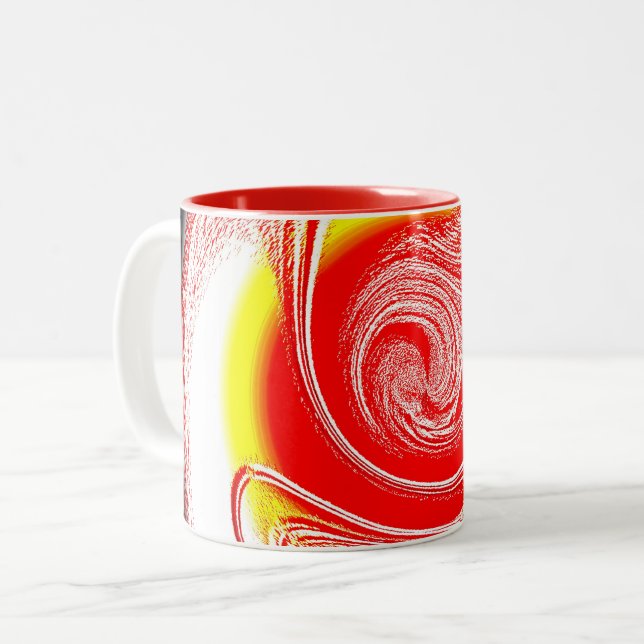 Caneca De Café Em Dois Tons Estrela explosiva (Frente Esquerda)