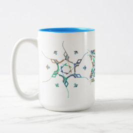 Caneca De Café Em Dois Tons Estrela Intriciada de David Brush Caneta Art Mug