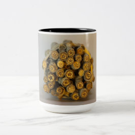 Caneca De Café Em Dois Tons Estrelas ao longo das árvores de madeira de algodã