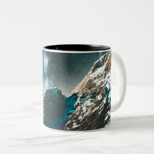 Caneca De Café Em Dois Tons Estrelas Coloridas