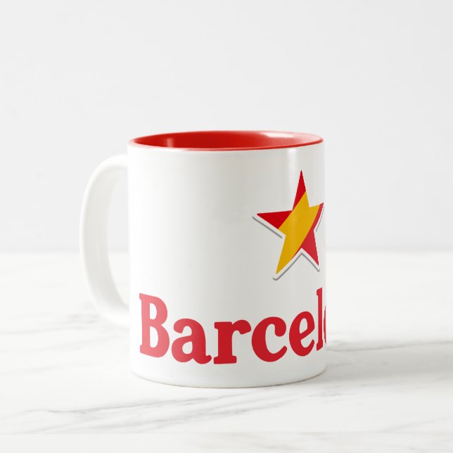 Caneca De Café Em Dois Tons Estrelas da Espanha – Barcelona (Frente Esquerda)