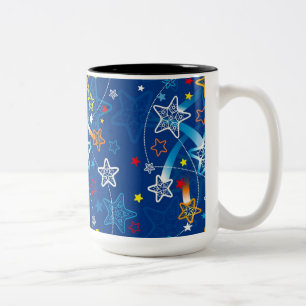 Caneca De Café Em Dois Tons Estrelas de Disparate Decorativas Mug