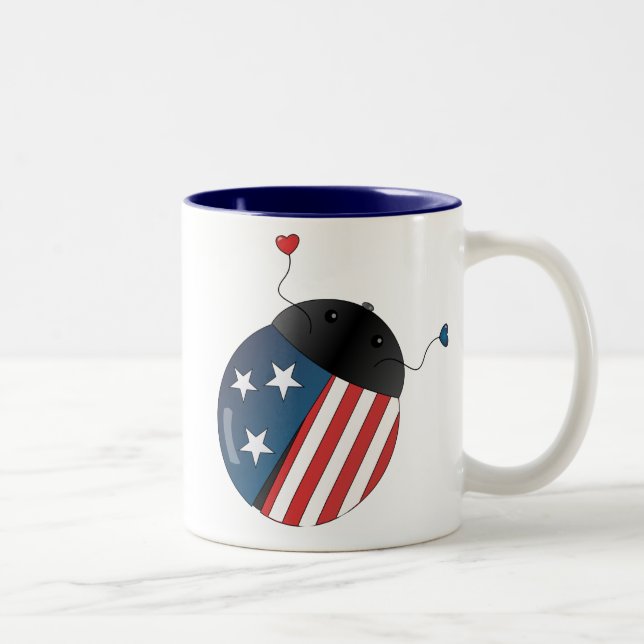 Caneca De Café Em Dois Tons Estrelas e Stripes Ladybug (Direita)
