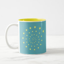 Estrelas Elegantes em Espiral sobre Verde-Azul e M