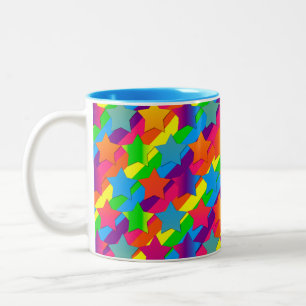 Caneca De Café Em Dois Tons Estrelas em Stripes-Duas Mug de Café Tonelada