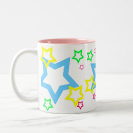 Caneca De Café Em Dois Tons estrelas, estrelas, estrelas