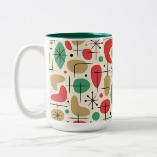 Caneca De Café Em Dois Tons Estrelas Explosivas de Natal Modernas de Meados do
