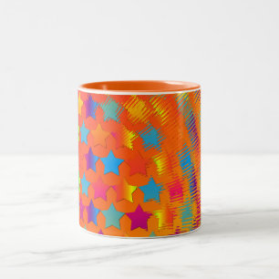 Caneca De Café Em Dois Tons Estrelas Explosivas - Dois fones de CAFÉ