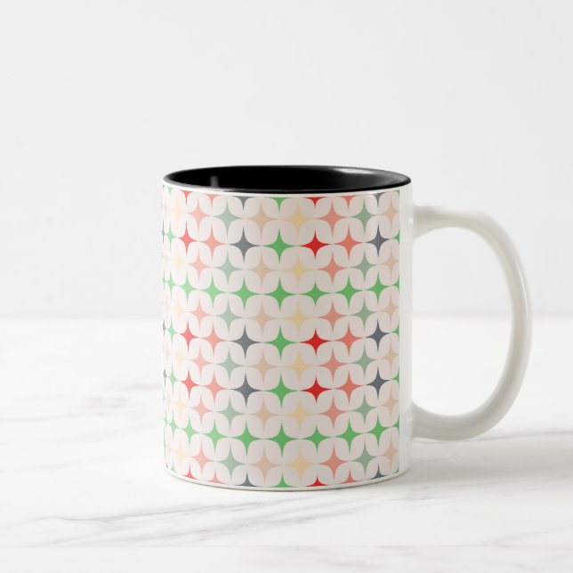 Caneca De Café Em Dois Tons Estrelas Modernas do Século médio (Direita)