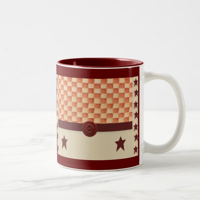Caneca De Café Em Dois Tons Estrelas Primitivas Mug (Direita)