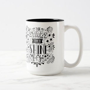Caneca De Café Em Dois Tons Estrelas que brilham para você