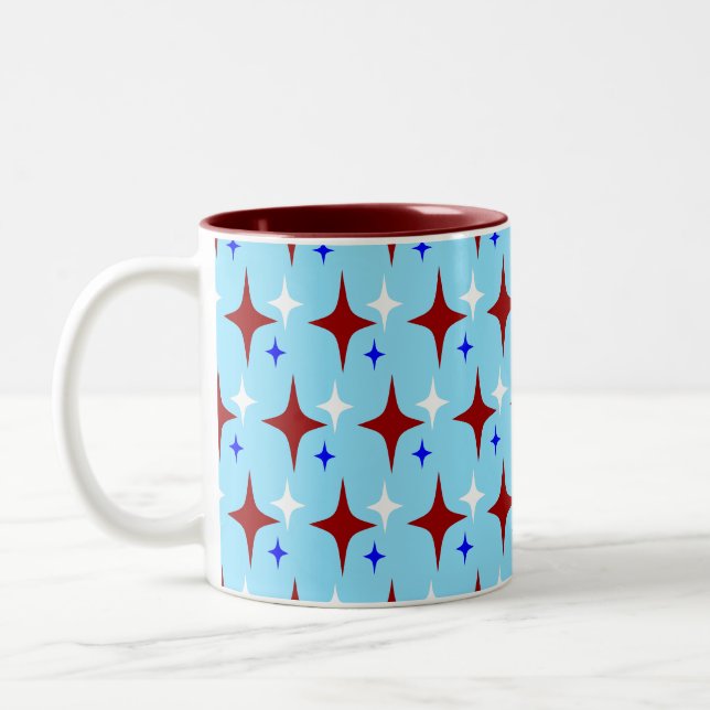 Caneca De Café Em Dois Tons Estrelas Retro (Esquerda)