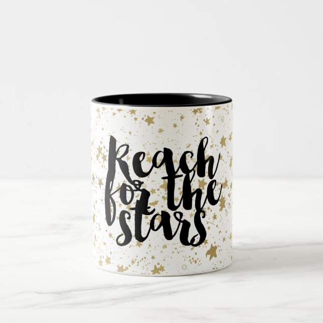 Caneca De Café Em Dois Tons Estrelas Sparkling do ouro (Centro)