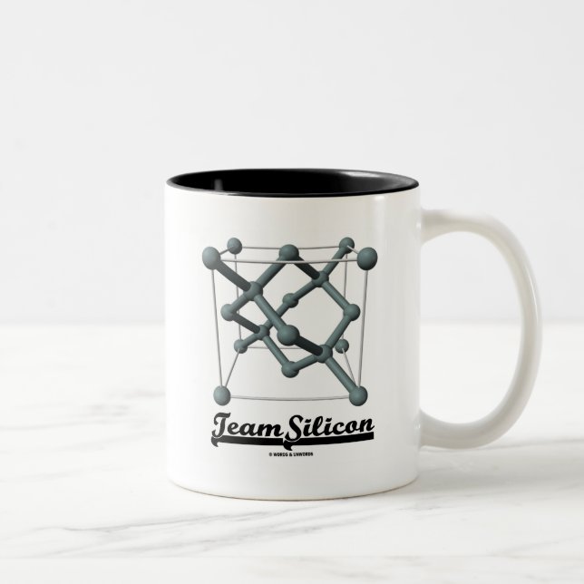 Caneca De Café Em Dois Tons Estrutura de Célula Unitária de Silício da Equipe  (Direita)