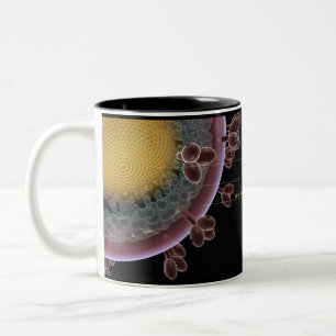 Caneca De Café Em Dois Tons Estrutura de uma pilha do HIV