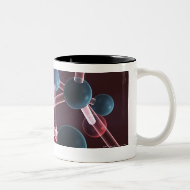 Caneca De Café Em Dois Tons Estrutura molecular da cafeína (Direita)