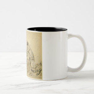 Caneca De Café Em Dois Tons Estude para os painéis pintados no táxi de St