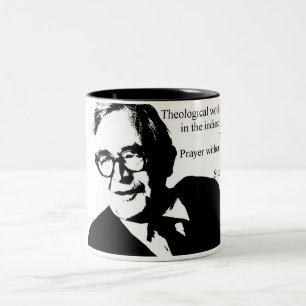 Caneca De Café Em Dois Tons Estudo e oração Karl Barth