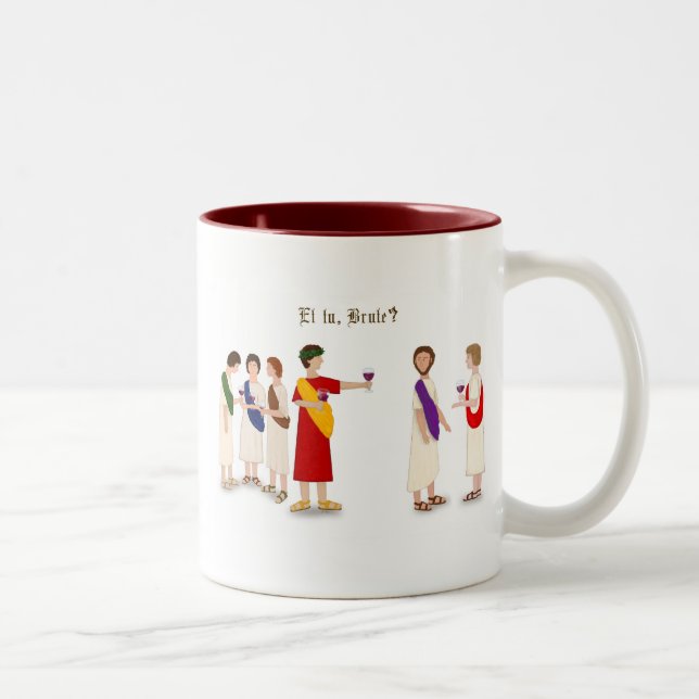 Caneca De Café Em Dois Tons "Et Tu Brute?" Júlio César numa Festa (Direita)