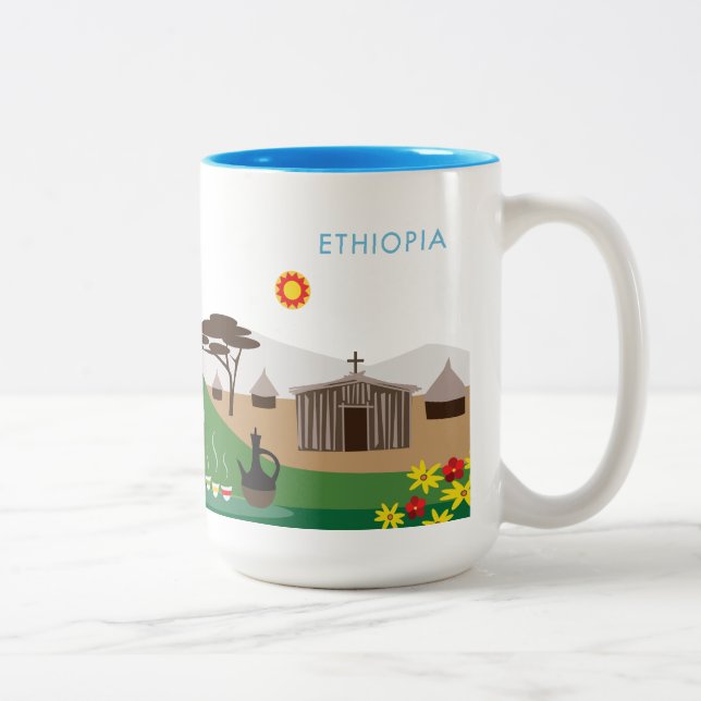Caneca De Café Em Dois Tons Etiópia Você Está Aqui Mug (Direita)