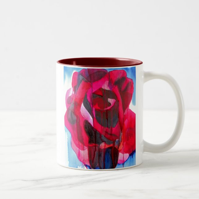 Caneca De Café Em Dois Tons Etoile de Holland moderna arte rosa original (Direita)