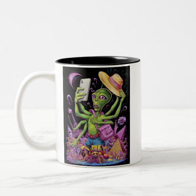 Caneca De Café Em Dois Tons ET's Epic Earth Selfie (Esquerda)