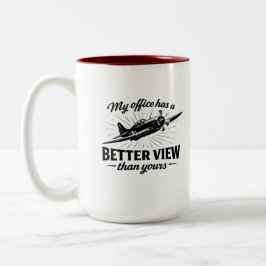 Caneca De Café Em Dois Tons etter View Pilot WWII Plane Humor Tee