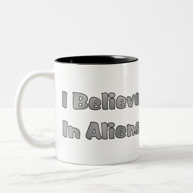 Caneca De Café Em Dois Tons Eu Acredito Em Aliens (Esquerda)