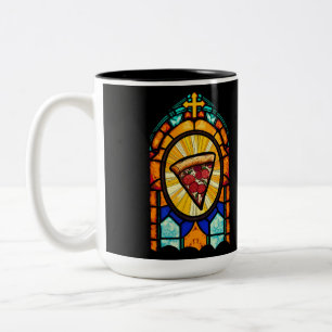 Caneca De Café Em Dois Tons Eu acredito em pizza