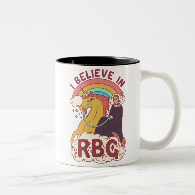 Caneca De Café Em Dois Tons Eu acredito na RBG (Direita)