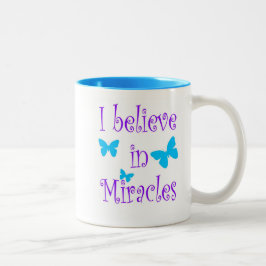 Caneca De Café Em Dois Tons Eu acredito nos milagre