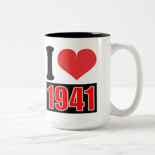 Caneca De Café Em Dois Tons Eu adoro 1941 - Mugs