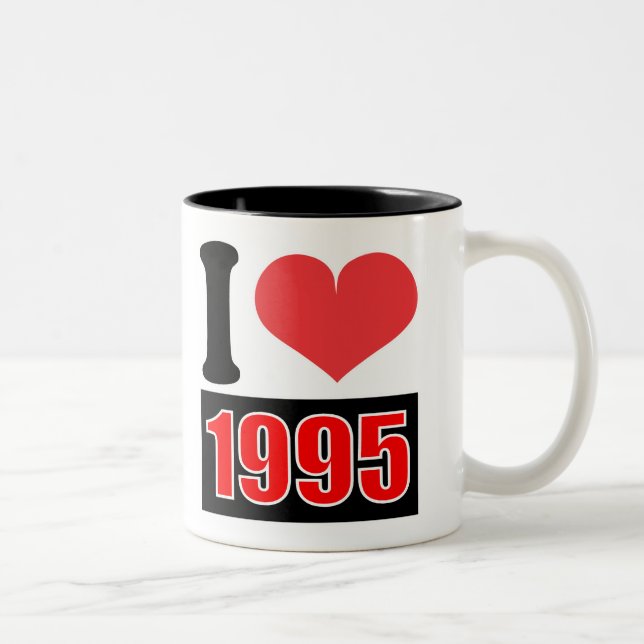 Caneca De Café Em Dois Tons Eu adoro 1995 - Mugs (Direita)