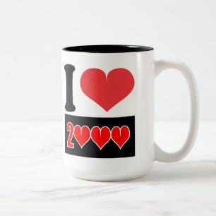 Caneca De Café Em Dois Tons Eu adoro 2000 - Mugs