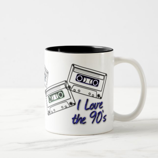Caneca De Café Em Dois Tons Eu adoro a antiga caixinha da escola dos anos 90 (Direita)
