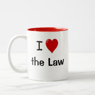 Caneca De Café Em Dois Tons Eu adoro a lei - Engraçado advogado de citação leg