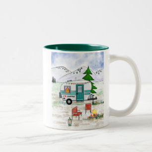 Caneca De Café Em Dois Tons Eu Adoro Acampar Mug