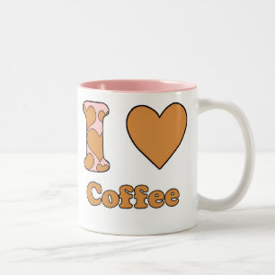 Caneca De Café Em Dois Tons Eu adoro café
