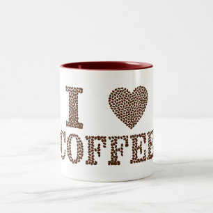 Caneca De Café Em Dois Tons Eu Adoro Café Coffee Mug