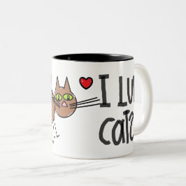 CANECA DE CAFÉ EM DOIS TONS EU ADORO GATO DE BOVINO