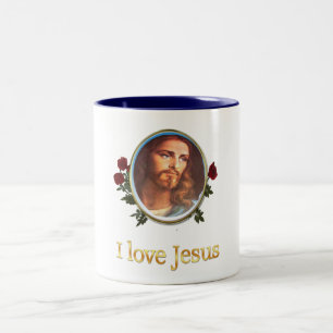 Caneca De Café Em Dois Tons Eu adoro os presentes de Jesus
